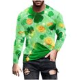 thumbnail image 2 of Blusas y camisas de manga larga con cuello redondo para hombre. Camiseta deportiva estampada para San Valentín. Camiseta de manga larga con cuello redondo. Blusas de licra para hombre., 2 of 5