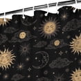 thumbnail image 3 of Black Gold Sun Moon Cloud Pattern Shower Curtain 36"x72" ,Bathroom Decorative Shower Curtains Set with 12 Hooks,Modern Waterproof Washable Shower Curtain, 3 of 6