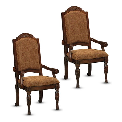 North Shore Dark Brown Dining Uph Arm Chair D553 02a Set Of 2 Signature Design By Ashley Walmart Com Walmart Com