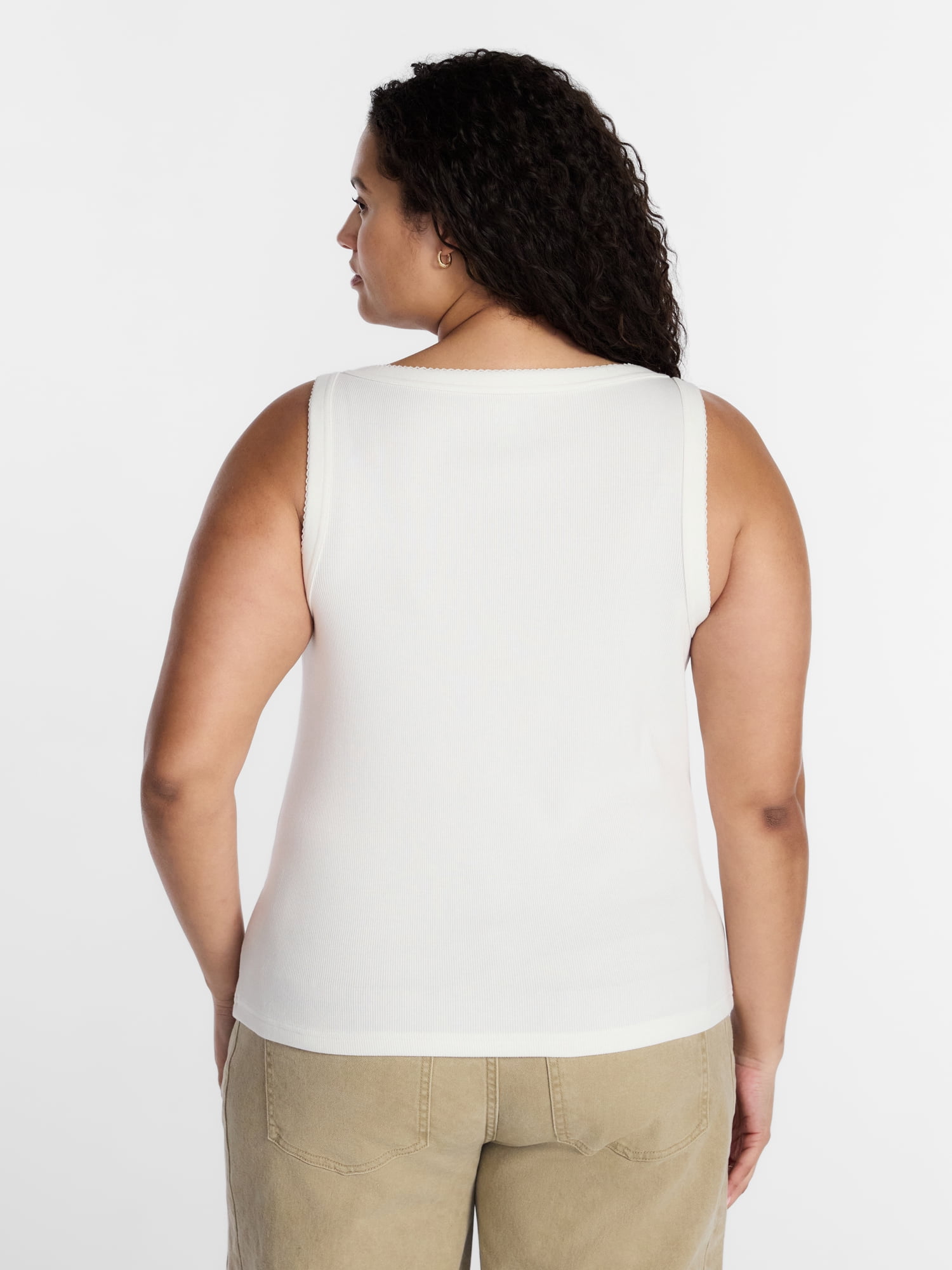 Terra & Sky Women’s Plus Size Button Through Tank, Sizes 0X-4X