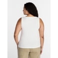 thumbnail image 3 of Terra & Sky Women’s Plus Faux Button Front Tank, Sizes 0X-4X, 3 of 5