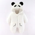 thumbnail image 2 of YABCSAZ Newborn Baby Rompers Fleece Long Sleeve Zip Warm Snowsuit Infant Winter Outfits Cute Panda Hooded Bodysuit for Toddler Girls Boys Christmas Gifts Size 3 Months, 2 of 3