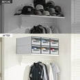 thumbnail image 6 of Hat Organizer for Baseball Caps - 2 Pack Pull-Out Drawer Hat Storage Organizer Box with Clear Window, Stackable Closet Cap Holder, Baseball Cap Organizer for Closet, Bedroom, Home, Ant Gray, 6 of 7