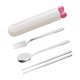 thumbnail image 1 of Juego de cucharas y palillos, vajilla, utensilios de viaje, juego de cubiertos portátiles para Blanco 4 piezas, 1 of 9