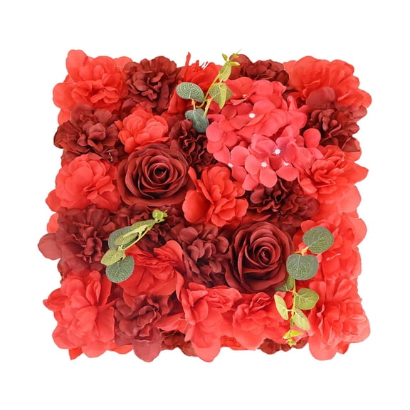 Tachiuwa Artificial Flower Panel Floral Panel Valentines Day Decor, Background, Rose Flower Backdrop for Wedding, Valentines Day Decor Red