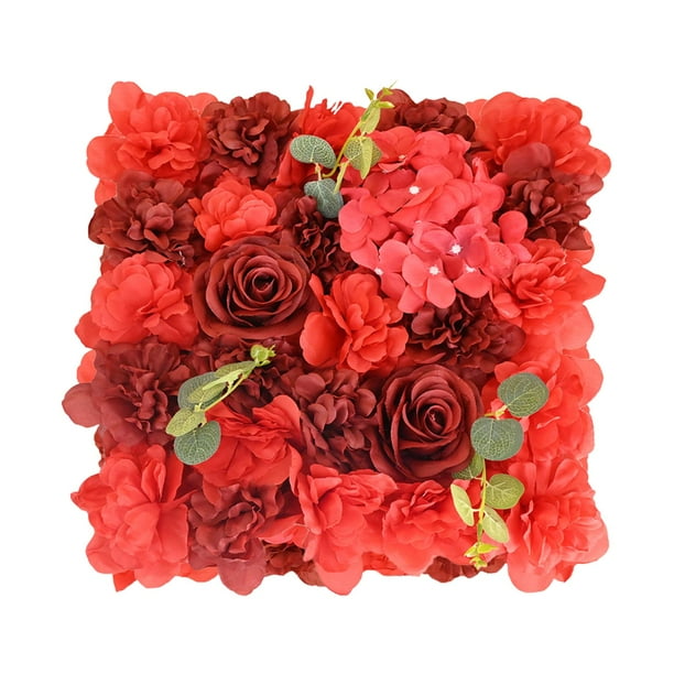 Panel de flores artificiales Regalos de San Valentín Fondo de foto Panel floral Rosa Rojo