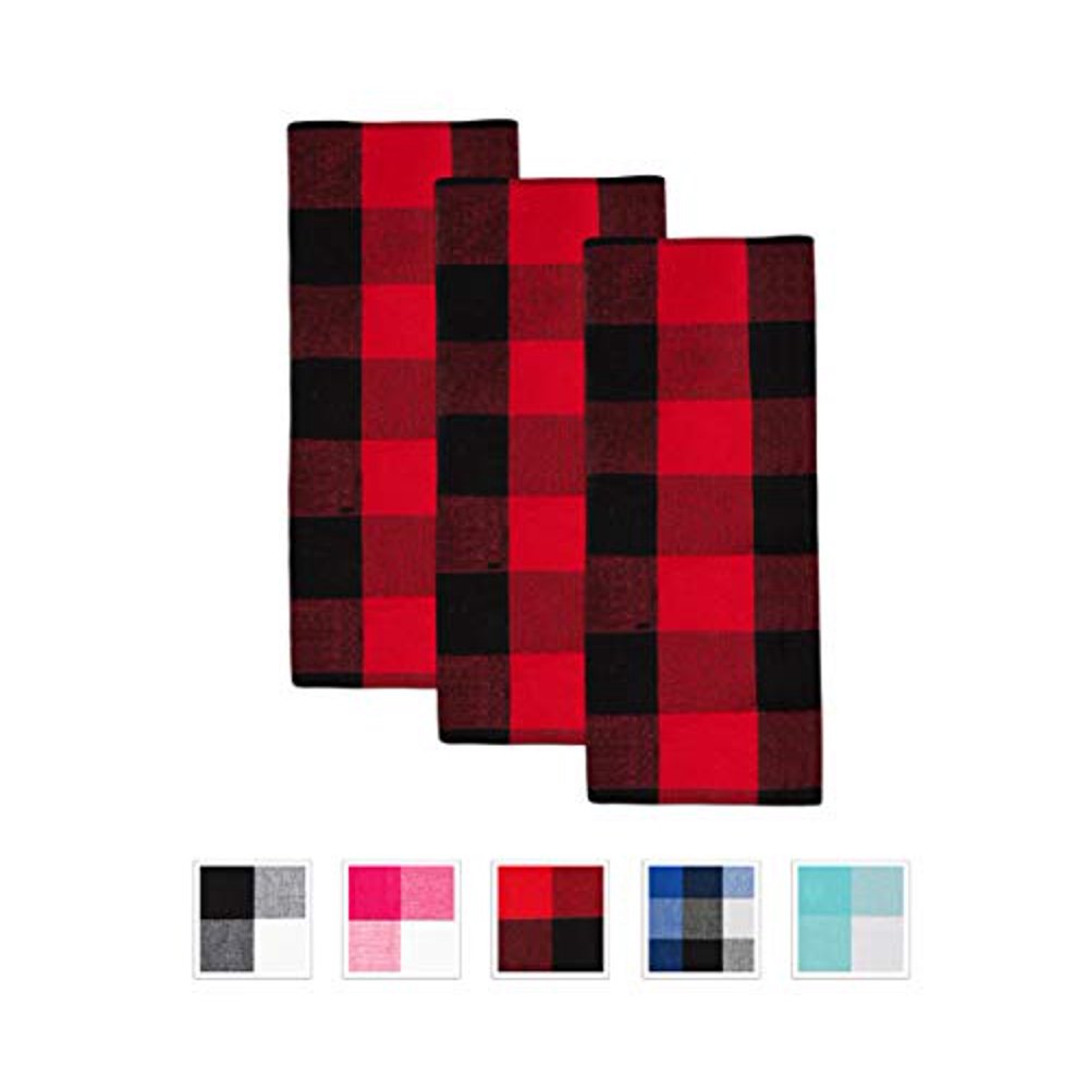 Cotton Buffalo Plaid Dish Towel Red and Black Dish Towels Buffalo