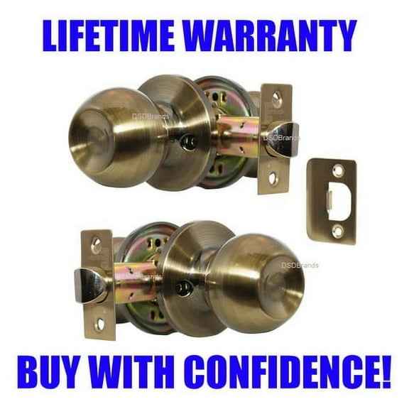 Constructor Chronos Passage Door Knob Handle Lock Set for Hallway and Closet Antique Bronze Finish