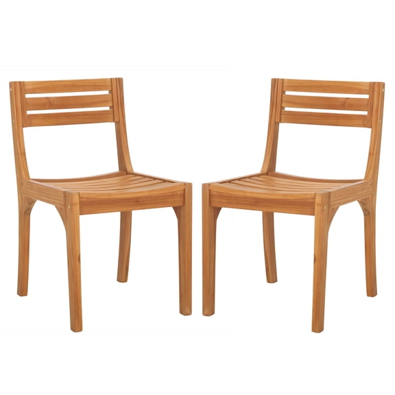 Safavieh Anna Wood Outdoor Dining Side Chairs - Set of 2, Natural