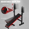thumbnail image 3 of Dbuoem Weight Stool,Press Rack,Strength Training Workout stool，Adjustable Weight Stool with Barbell Rack,Weight Lifting Stool Press for Home Gym,48.27" x 25.61" x 44.72",Red, 3 of 13
