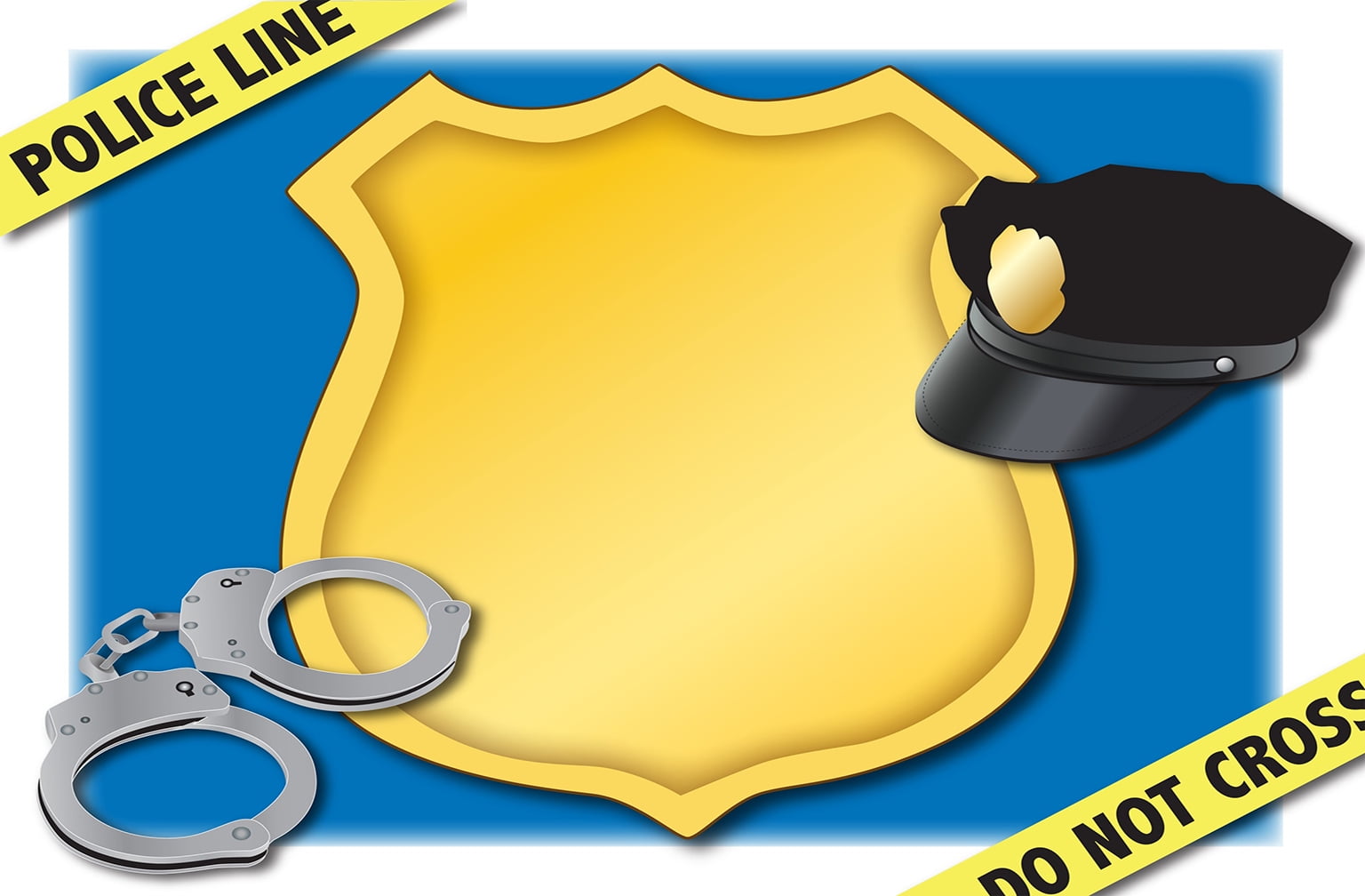 Police Items Badge Handcuffs Police Hat Do Not Cross Police Line Edible