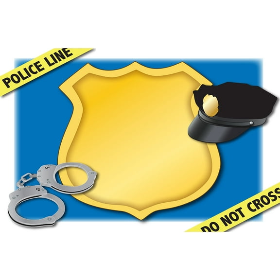 Police Theme Edible Image Cake Topper, by A Birthday Place