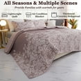 thumbnail image 4 of Purple Floral Quilt Set King - Soft Lightweight Quilts 3-Piece for All Season (1 Quilt, 2 Shams), 4 of 9