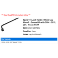 thumbnail image 2 of Spare Tire Jack Handle / Wheel Lug Wrench - Compatible with 2004 - 2015, 2017 Nissan TITAN 2005 2006 2007 2008 2009 2010 2011 2012 2013 2014, 2 of 2