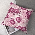 thumbnail image 7 of BANET  Maroon Throw Pillow Cover Set of 2, Spring Garden Pattern with English Rose Blooms Romantic Abstract, Decorative Square Covers for Couch Bed &amp; Sofa,Maroon Pale Pink White 20x20in, 7 of 7