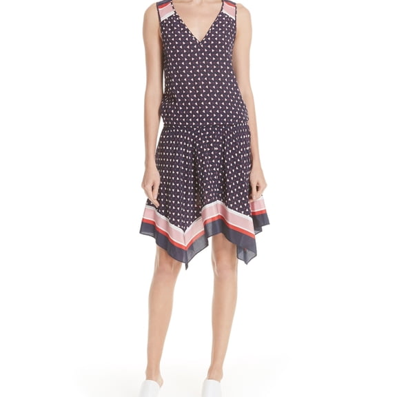 Joie Womens Ginabel Blouson Dress, Blue, Medium