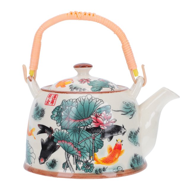MasteelfCA 1Pc Ceramic Teapot Flower Tea Pot Heat Resistant Porcelain Tea Container Holder
