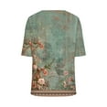 thumbnail image 4 of iHengLiXing Summer Tops for Womens Dressy Casual 2024 Women's Fashion Tees Casual-neck Loose Cute T Shirt 1/2 Sleeve Ladies Top Green L, 4 of 4