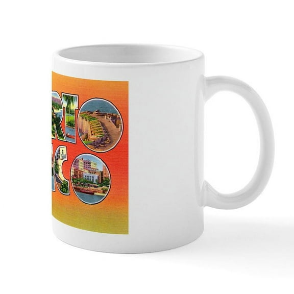CafePress - Puerto Rico Greetings Mug - 11 oz Ceramic Mug - Novelty Coffee Tea Cup
