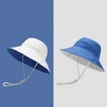 thumbnail image 5 of CoCopeaunts Reversible Bucket Hat for Women Summer Wide Brim Sun Shade Outdoor Casual Solid Men Fisherman Hat with Chin Strap, 5 of 8