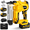 Yellow*2.0Ah, variant on Rvchic 18GA Cordless Brad Nailer, 2-in-1 Electric Combo Kit with 2 Batteries, 1000 Nails/Staples for Upholstery, Carpentry, and Woodworking,Yellow