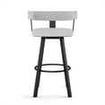 thumbnail image 4 of Amisco Parker 26.25" Polyester Swivel Counter Stool in Gray White/Black, 4 of 9