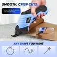 thumbnail image 6 of Saker Cordless Electric Scissors, Lightweight, Type-C Charging, Safety Lock, Blue with Storage Bag, 2 Blades for Fabric, Carpet, Leather, Cardboard, 6 of 8