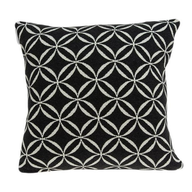 Parkland Collection PILB11059P Aria Black & White Square Transitional Pillow Cover with Poly Insert - 20 x 20 x 7 in.
