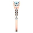 thumbnail image 3 of 1.97 ct Round Cut Natural Aquamarine 3 Stone 18K Rose Gold Womens Engagement Ring, 3 of 5