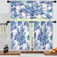 thumbnail image 3 of LALILO Kitchen Curtains and Valances Set of 3 36" Blue Window Treatment Tiers for Window Decor, 3 of 5