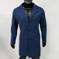 thumbnail image 4 of Mrmaere Men's Long Coat Lapel Collar Comfortable Outerwear for Daily & Casual Blue L, 4 of 4
