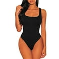 thumbnail image 2 of Bodysuits for Women Casual Summer Sexy Polyester Underwear Crew Neck Long Sleeve Leggings Slim One Piece Tops Bodysuits Basic Top Bodysuit Jumpsuit, 2 of 8
