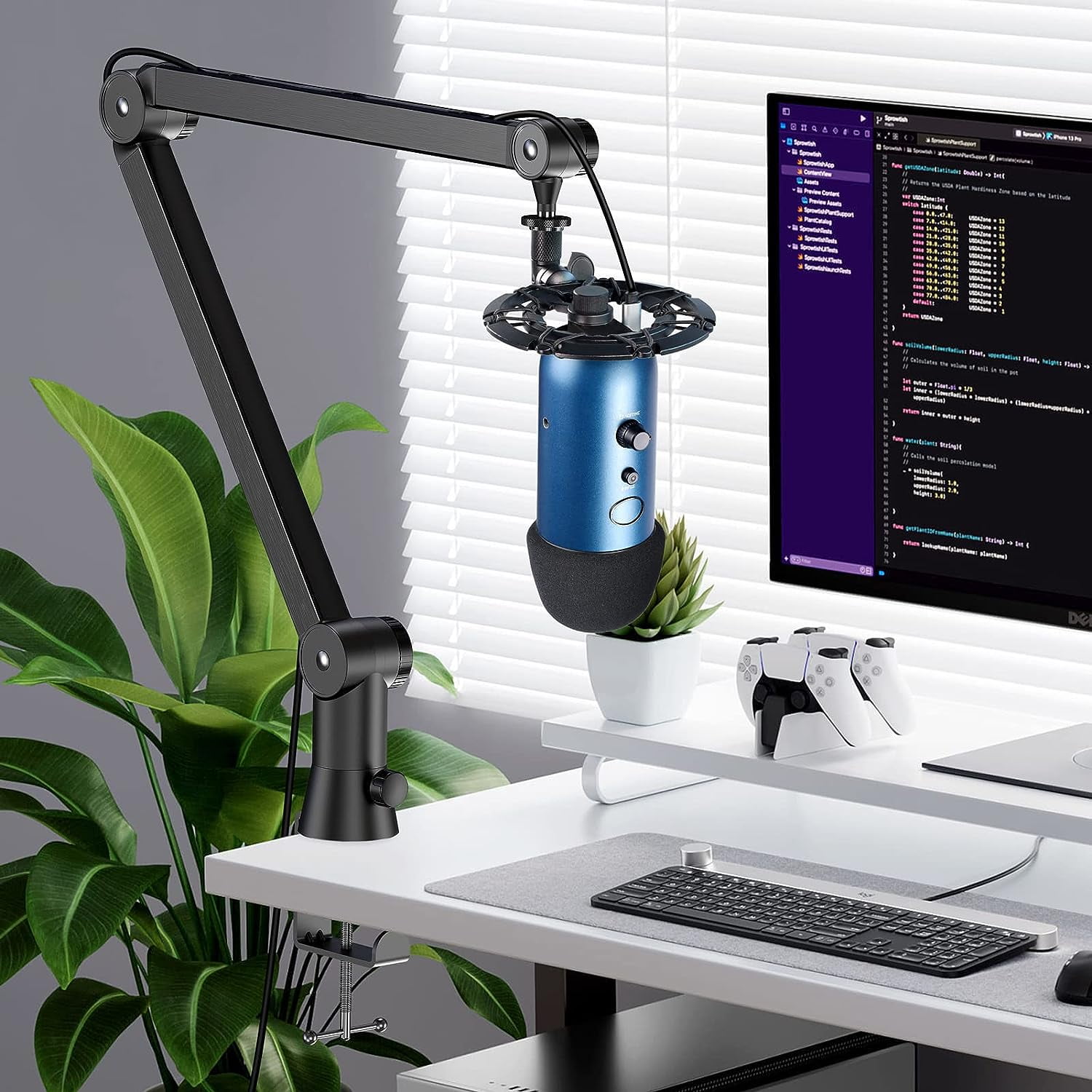 Yeti Microphone Stand - Premium Boom Arm for Blue Yeti, Heavy Duty Yeti Mic Arm and Cable Management, Great for Gaming and Streaming, 360° Rotatable Yeti Mic Stand by SUNMON