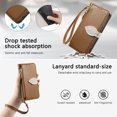 thumbnail image 7 of Dteck Zipper Wallet Case for Google Pixel 10 Pro XL,Magnetic Leather Card Slots Wallet Case with Shoulder Strap/Wrist Strap Shockproof Kickstand Cover,Brown, 7 of 7