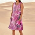 thumbnail image 1 of LVHAOGJOB Robes en Coton et Lin pour Femmes Sans Manches Robe Midi d'Été avec Poches Grande Taille Col Ras du Cou Mujeres Robe d'Été Longue, 1 of 5