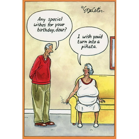 Pictura Turn Into A Piñata Humorous / Funny Birthday Card for Her : Woman