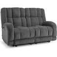 thumbnail image 6 of MCombo Power Recliner Loveseat Sofa with Adjustable Headrest, Heat and Vibration, 64.6" Fabric Electric Reclining Loveseat with USB Charge Ports for Living Room 6855, 6 of 8