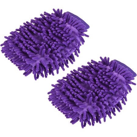 Microfiber Chenille Wash Mitt - Double Side Reusable Gloves for Cleaning, Scratch-Free, Apply to Car Cleaning, Kitchen