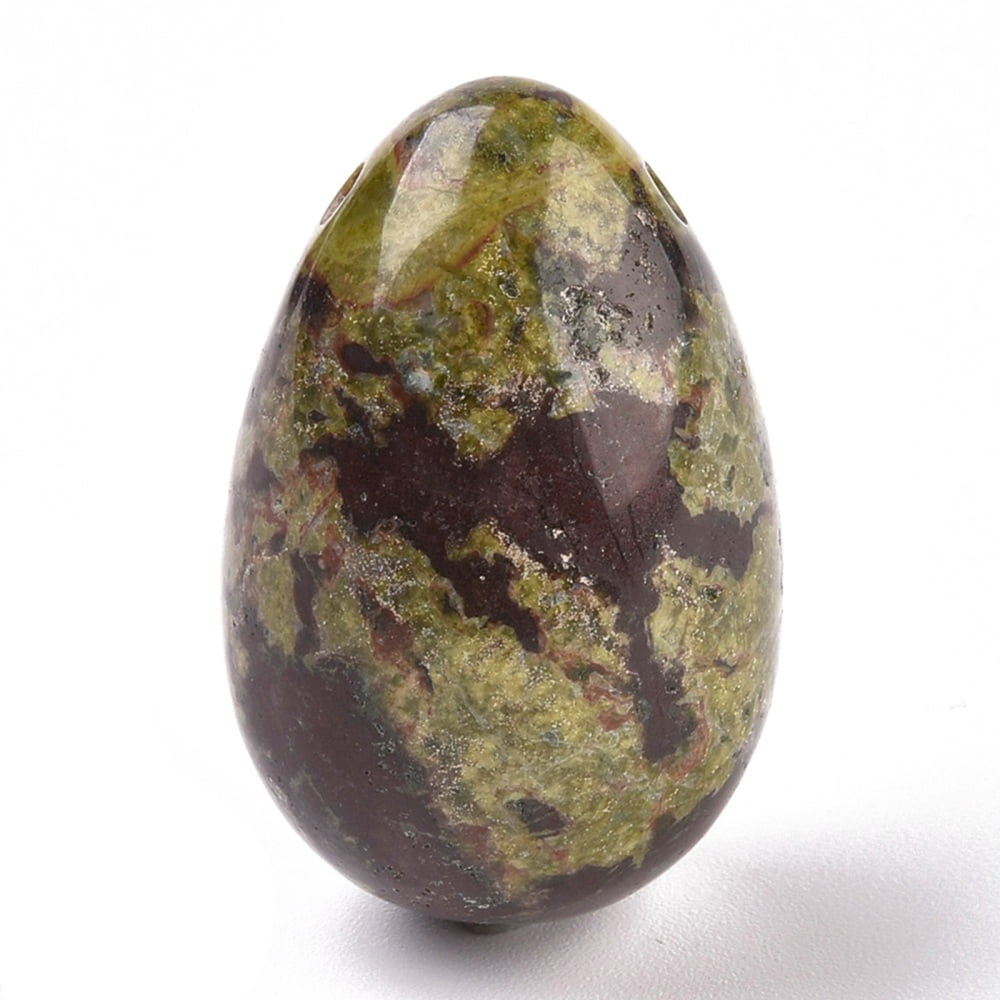 Natural Dragon Blood Jasper Pendants Easter Egg Stone 45x30x30mm Hole: 2.2mm