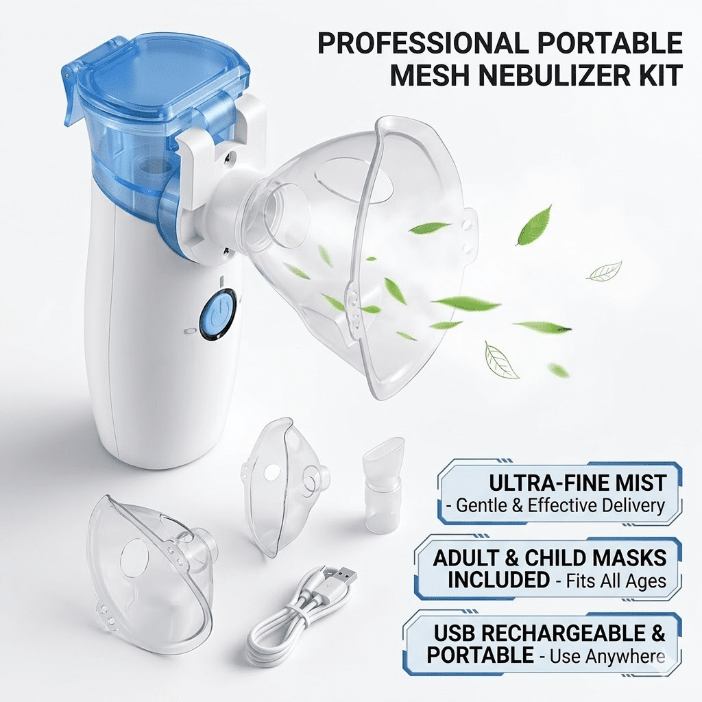 AJZIOJIRO Portable Personal Humidifier Ultrasonic Cool Mist 0.5-5μm Particles Personal Steam Inhaler, Vaporizer for Travel Home Office