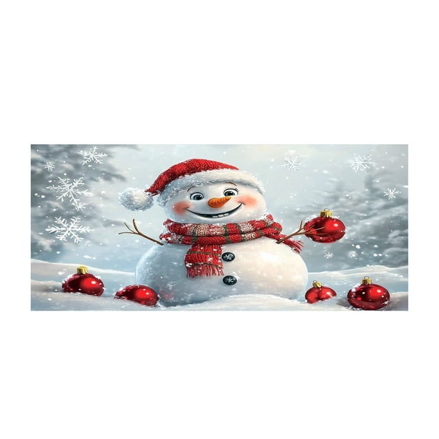 Funny Garage Banner Christmas Snowman