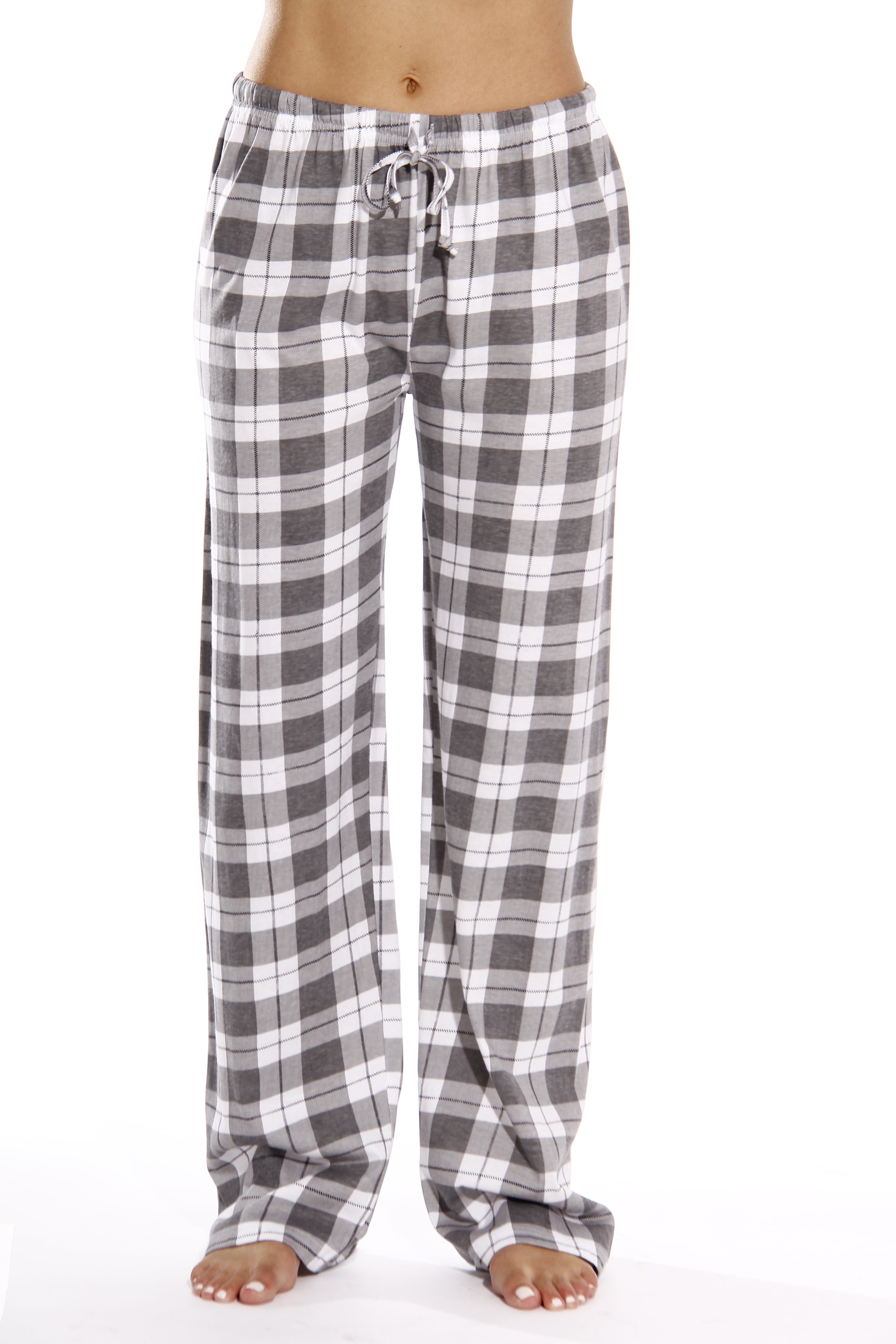 Just Love - Just Love Plaid Pajama Pants Cotton Jersey (Grey - Plaid, X ...