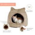 thumbnail image 2 of Best Friends by Sheri Meow Hut Fur Dome Pet Bed – Covered Cat Cave for Cats & Small Dogs up to 15 lbs, Faux Fur Hideaway with Water-Resistant Bottom, Machine Washable, Wheat, 2 of 5