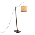 thumbnail image 2 of Lumisource Arturo Contemporary Floor Lamp in Walnut Wood and Satin Nickel with Rattan Shade, 2 of 7