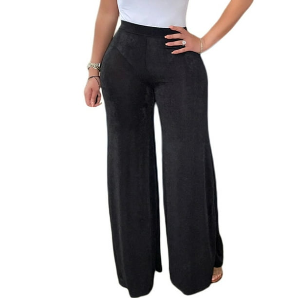 High Waist Women Wide Leg Pants Fixed Office Baggy Suit Pant Pant Ladies  All-Match Cozy Straight Casual Pants (Color : Coffee, Size : Medium) :  : Fashion