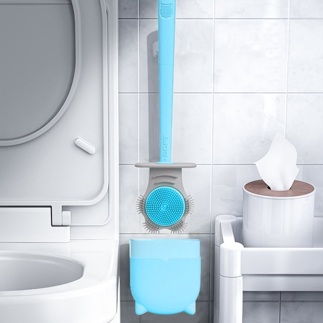 TIMIFIS Toilet Cleaning Brush Rubber Toilet Brush With Holder, Bathroom Toilet Paw Shaped Brush Holder Set, Rubber Toilet Cleaning Brush For Deep-Cleaning - Spring/Summer