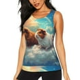 thumbnail image 1 of Balery Cloud Guinea Pig Camiseta sin mangas estampada ligera para mujer, tops de entrenamiento sin mangas, camisetas de yoga transpirables de secado rápido.-Large, 1 of 7