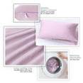 thumbnail image 6 of Clara Clark Plush Solid Decorative Microfiber Square Throw Pillow Cover with Throw Pillow Insert for Couch, Grey Lavendar, 22"x22"", 4 Piece Decorative Soft Throw Pillow Set, 6 of 8
