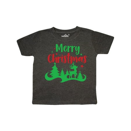 

Inktastic Merry Christmas Rudolph Stars - Red Green Gift Toddler Boy or Toddler Girl T-Shirt