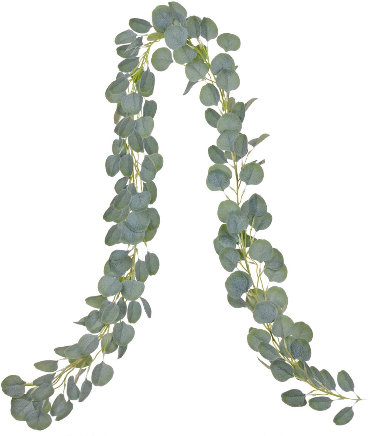 EMAAN 98 Foot Artificial Vine Garland - Silver Leaf Ribbon For Wedding & Home Decor